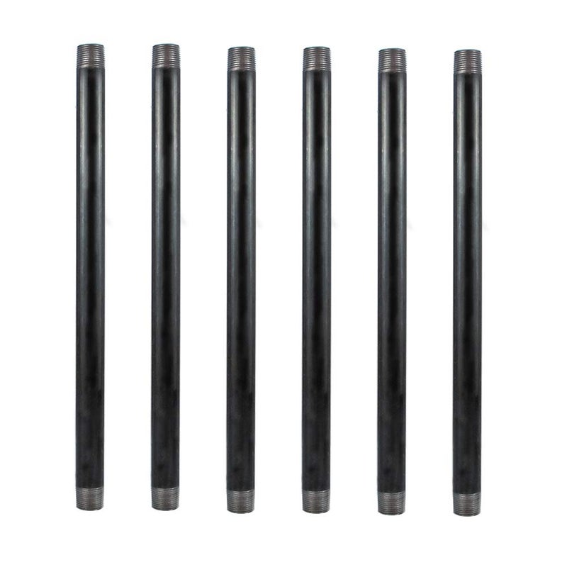 GeilSpace 6 Pack 1/2" Ã— 16" Heavy Duty Pre-Cut Grey Metal Pipe, Industrial Steel Fits Standard Half Inch Threaded Pipes and Fittings - Vintage DIY Industrial Shelving (1/2" Ã— 16", Grey) - Image 1